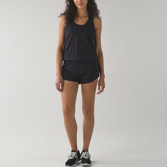 Lululemon Black Speedy Runsie Running One Piece Romper Sleeveless Women's Size 6 - Picture 1 of 6